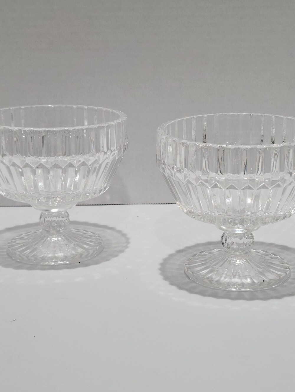Fortessa Archie Clear Glass  Ribbed Diamond Cut Footed Desert Dish Catch All